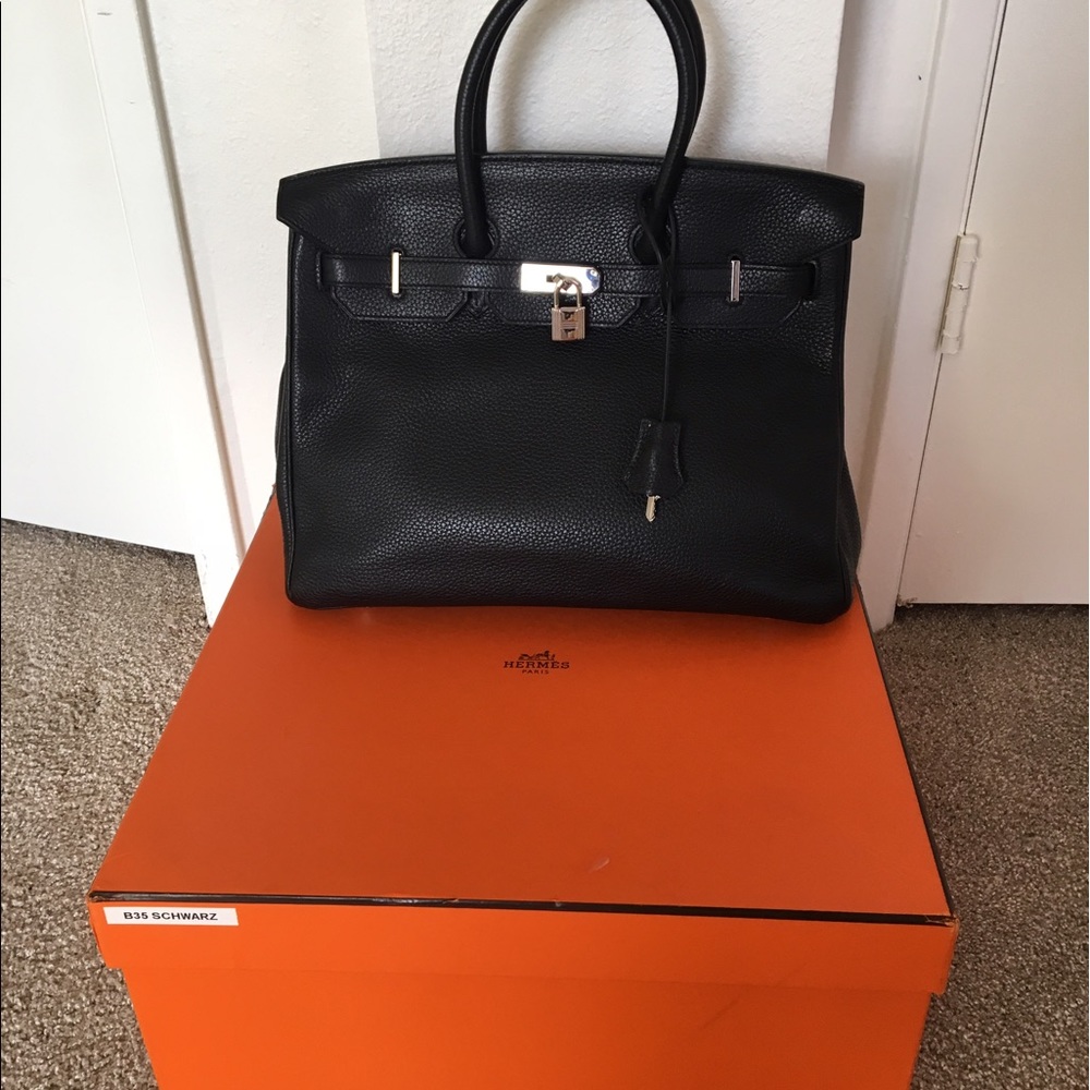 COPY - Hermes Birkin 35 Black Togo Palladium Hardware